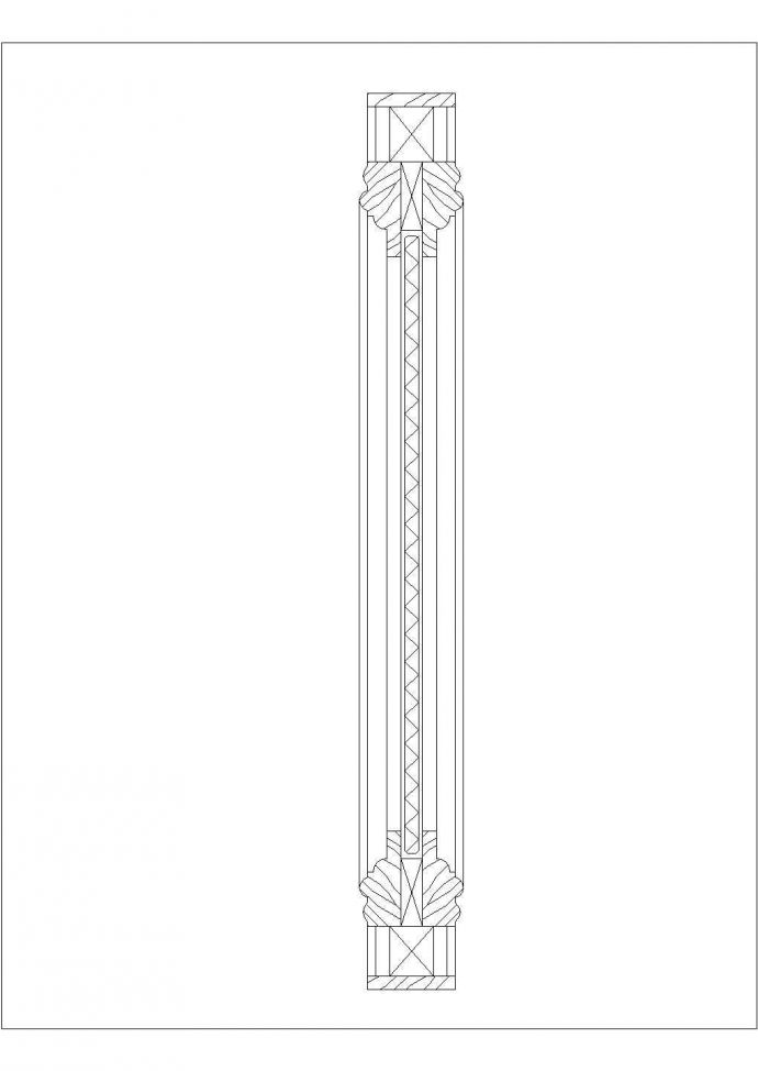 某木框玻璃门剖面CAD详细平立剖图纸_图1