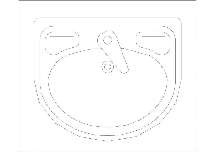 某洗手台CAD施工节点平面图_图1