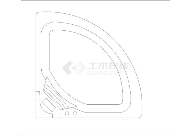 某浴缸CAD全套平立面详细图纸-图一