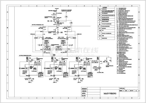 IEC标准国外水电站主英文CAD接线图-图一