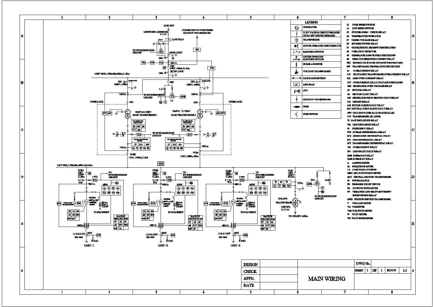 IEC标准国外水电站主英文CAD接线图