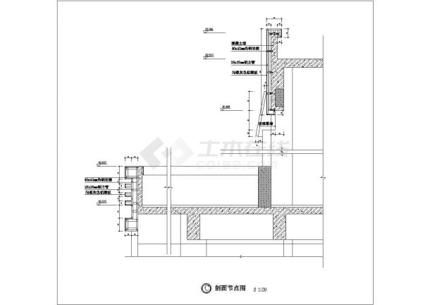 某铝塑板女儿墙CAD大样完整节点图-图一