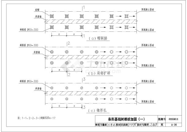 某树根桩加固地基CAD详细平面节点图-图一