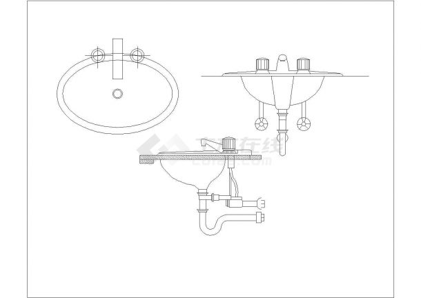 某洗手台CAD节点平面施工图-图一