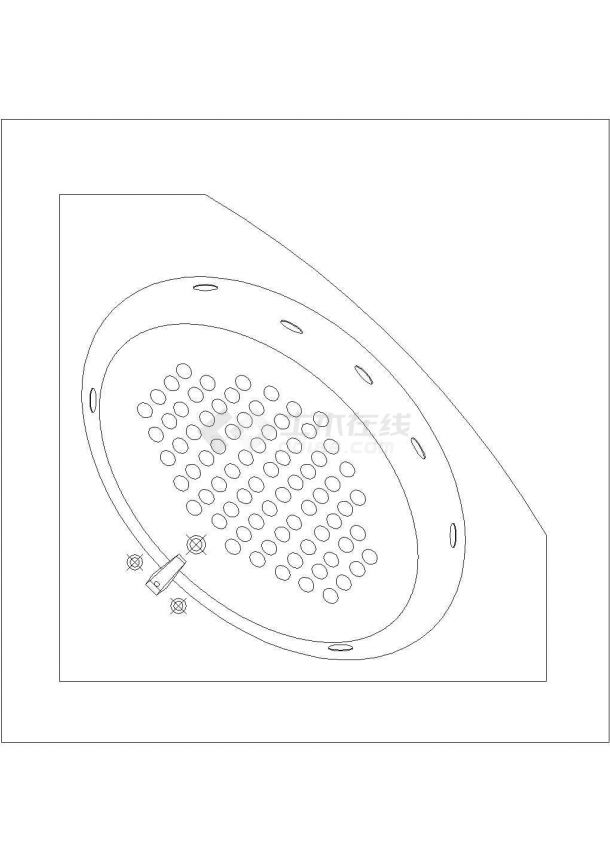 某浴缸CAD节点平立面设计构造图-图一