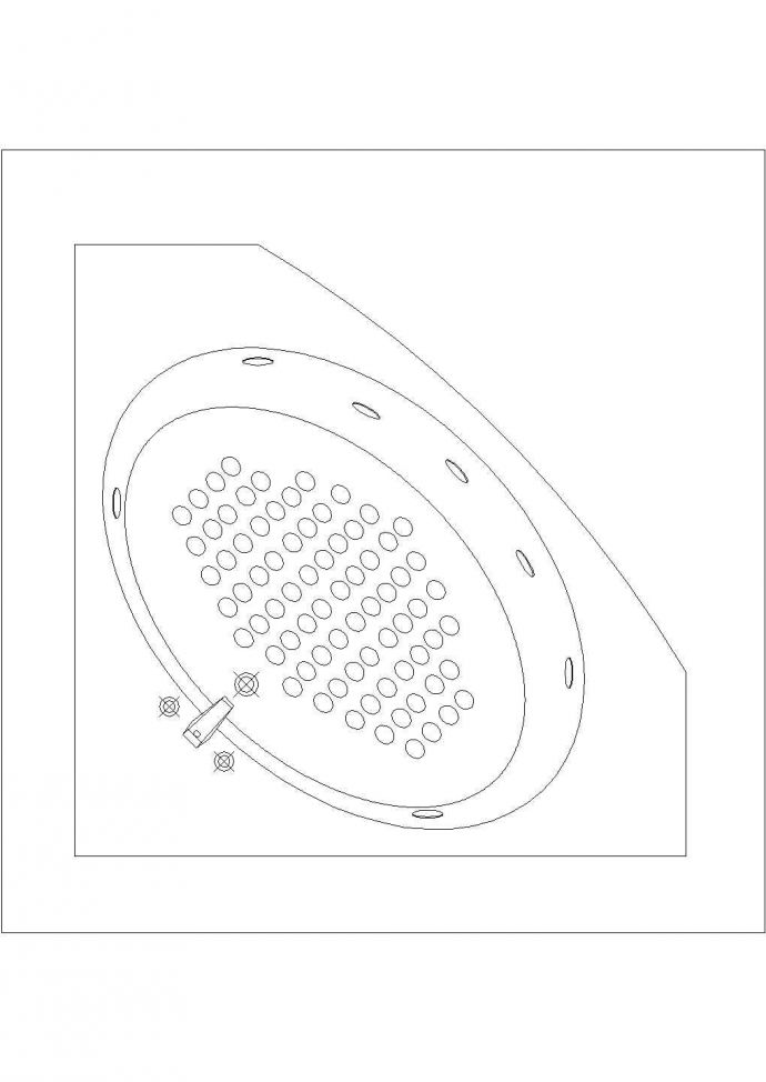 某浴缸CAD节点平立面设计构造图_图1
