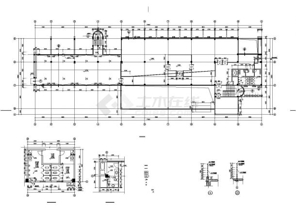 4050平米四层框架结构厂区办公楼建筑设计图-图一
