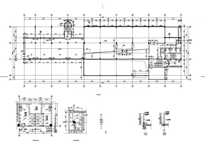 4050平米四层框架结构厂区办公楼建筑设计图_图1