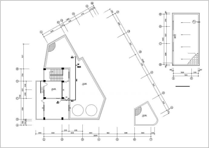 6层(类3角型)市中心医院外科整形中心消防工程消施设计图纸_图1