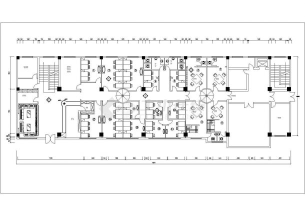 杭州市某1900平米2层框混结构休闲中心全套装修设计CAD图纸-图一