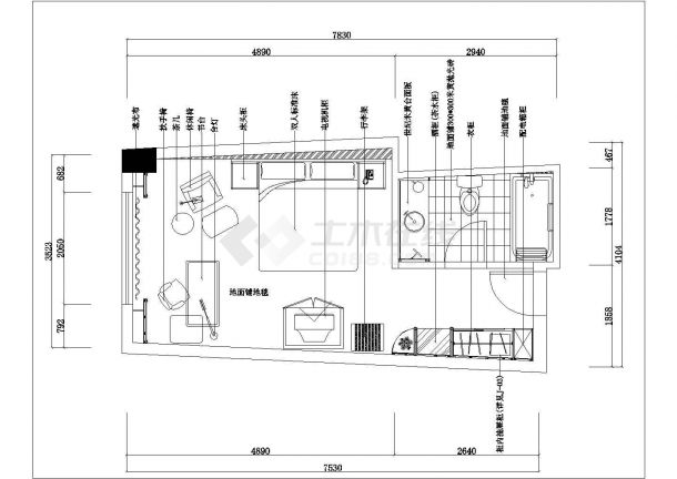 太原市某新建小区130平米样板房全套装修设计CAD图纸-图一