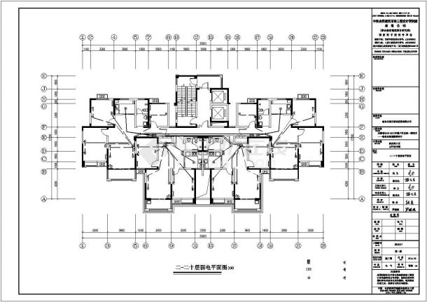 桃花苑1# 7#住宅小区智能化CAD建筑图纸-图二