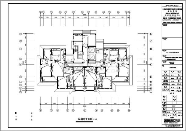 桃花苑9#住宅小区智能化CAD建筑图纸-图二