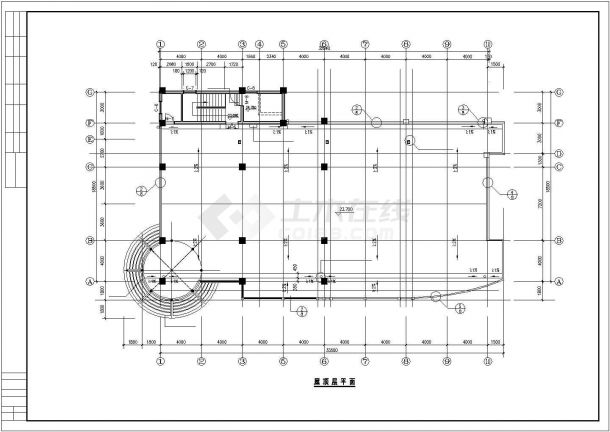 3900平米7层混合结构商业办公楼全套建筑设计CAD图纸-图一