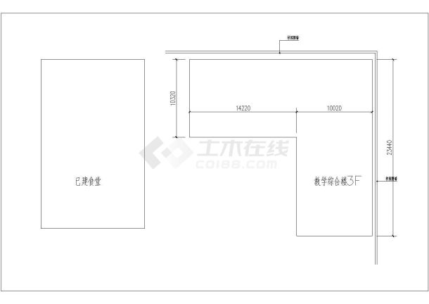 王寨小学教学综合楼定位图-图一