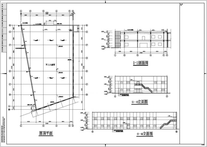 某二层框架结构家具商场建筑结构设计cad施工图_图1