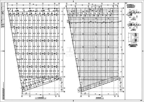 某二层框架结构家具商场建筑结构设计cad施工图-图二