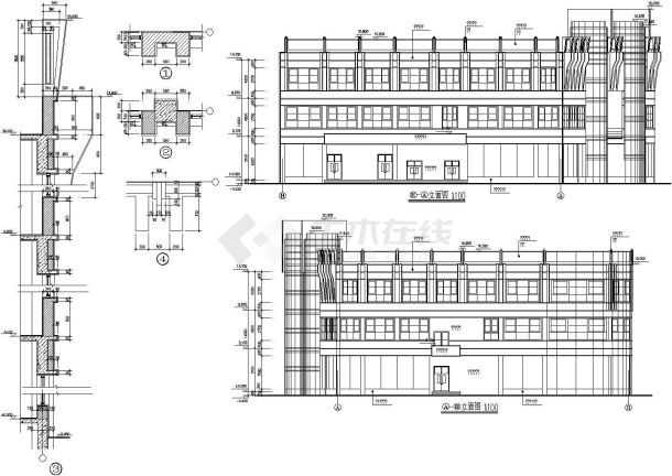 某地3层商场建筑结构设计cad施工图-图一