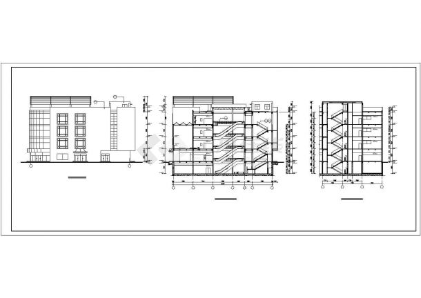 台州市某1.2万平米4层框架结构百货商场建筑设计CAD图纸-图二