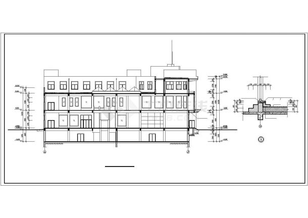 8500平米3层混合结构百货商城建筑设计CAD图纸（含地下层）-图二