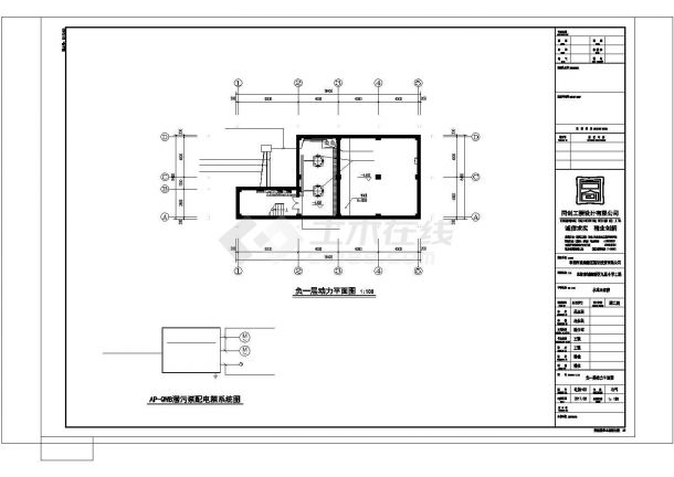 九里-泵房CAD电气施工图纸-图二