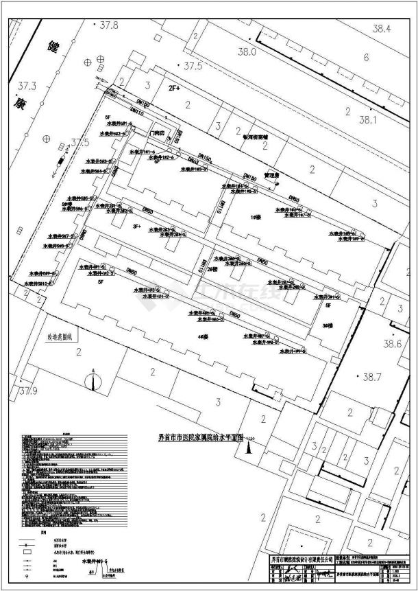 市医院小区及给排水CAD设计管道-图二