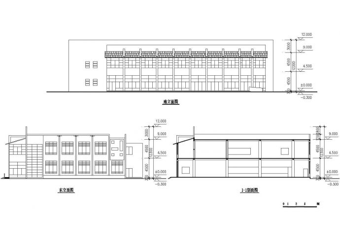 深圳市某培训学校1800平米2层框架学生食堂平立面设计CAD图纸_图1