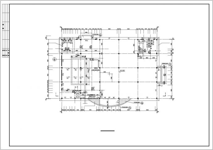 上海某大学2100平米3层框架学生食堂建筑设计CAD图纸_图1
