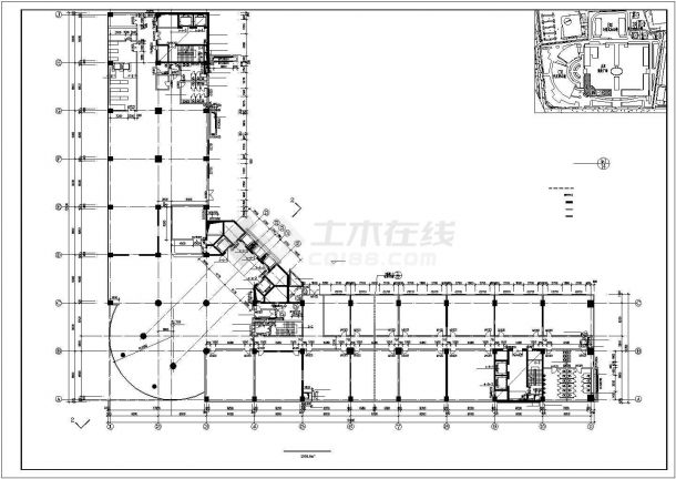1.4万平米16层框混结构四星级酒店平剖面设计CAD图纸（含观光层）-图二