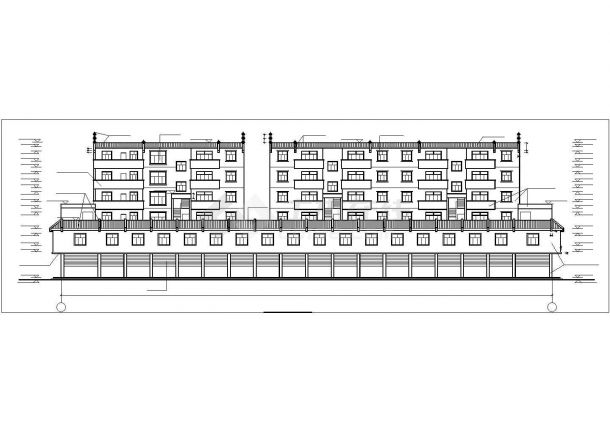 7500平米6+1层砖混结构商住楼建筑设计CAD图纸（1-2层商用）-图一