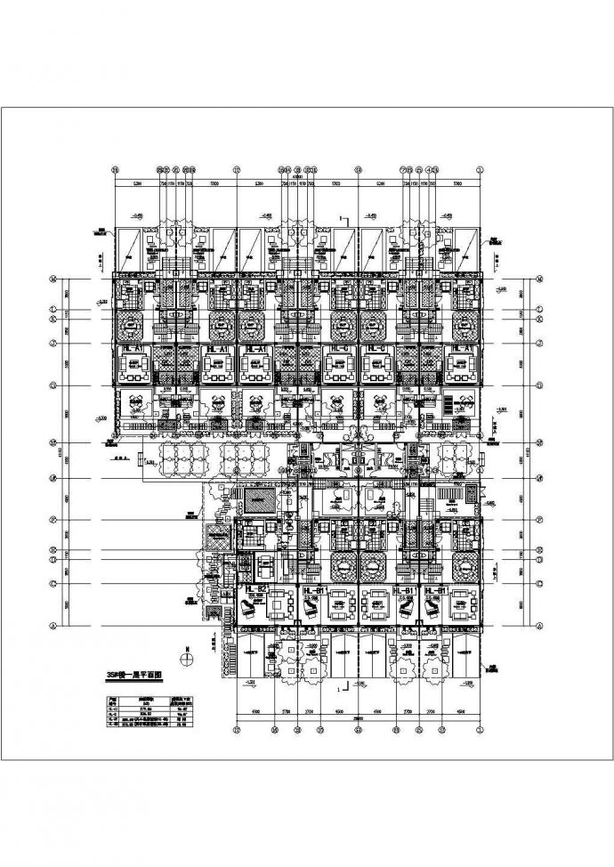 苏州某别墅区3层砖混结构合院联排式别墅楼建筑设计CAD图纸（共4栋）_图1