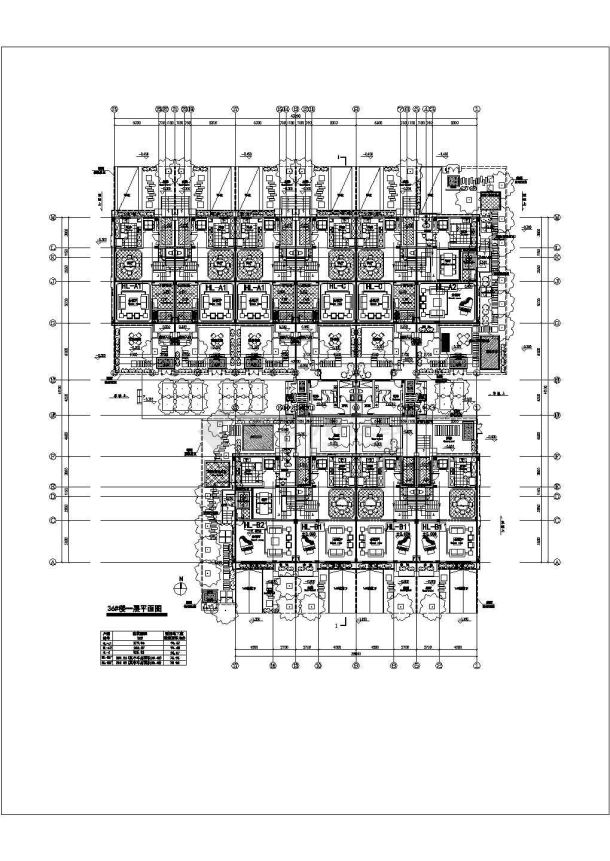 苏州某别墅区3层砖混结构合院联排式别墅楼建筑设计CAD图纸（共4栋）-图二