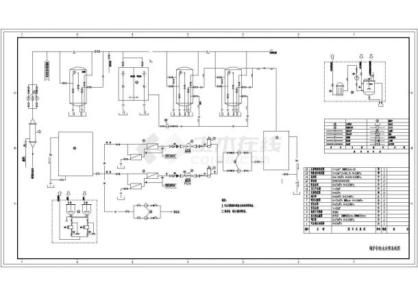 某电厂锅炉水处理设计cad施工图纸（甲级院设计）-图一