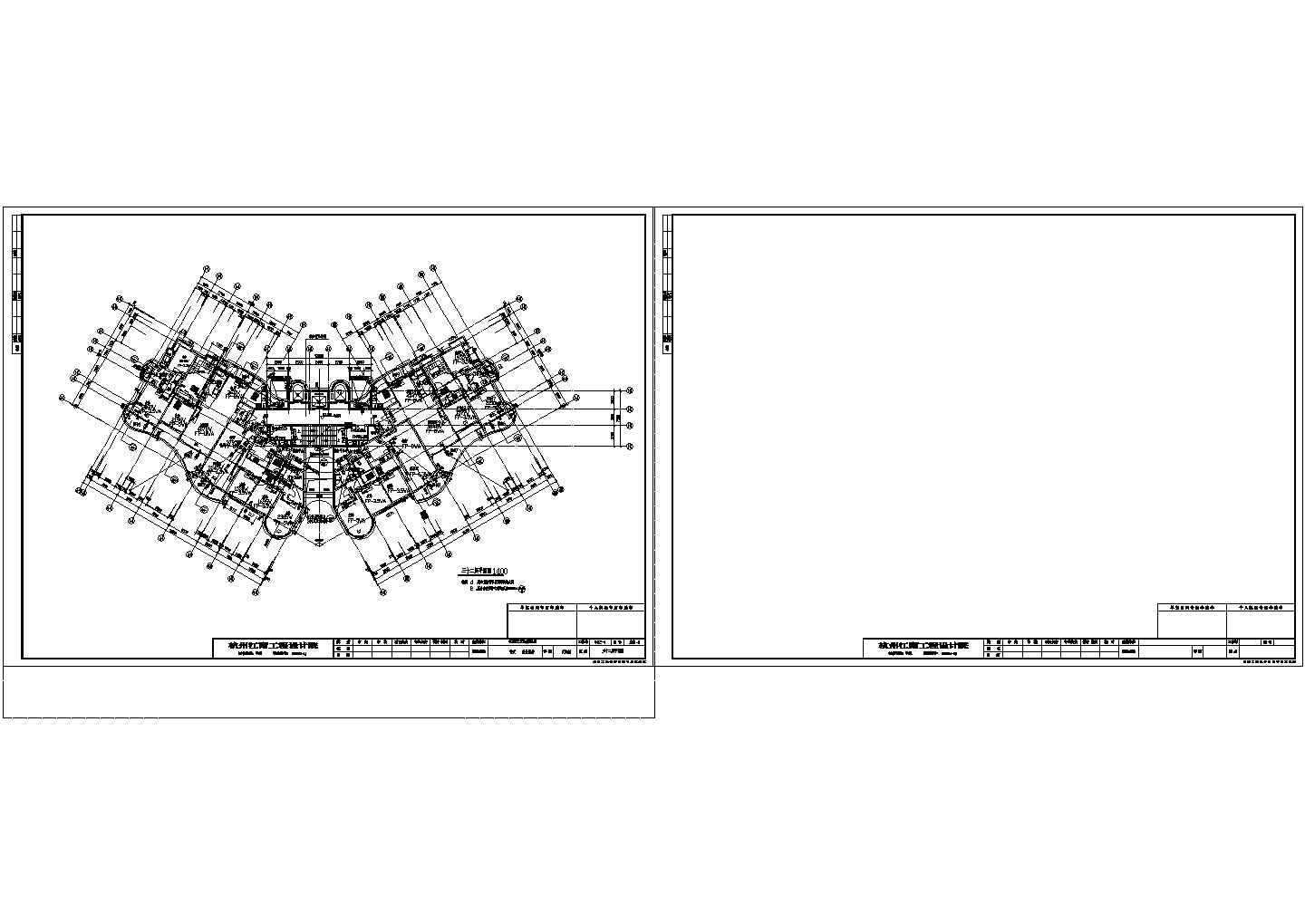 高层住宅楼中央空调系统设计cad施工图