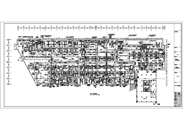 合肥某大型商场空调通风设计施工cad图纸(冷冻机房设计)-图二