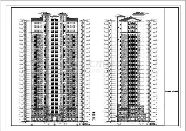 长沙市逸夫路某小区25层剪力墙结构住宅楼建筑设计CAD图纸（含机房层）-图一