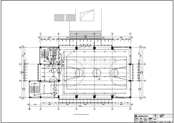 某学校风雨操场CAD电气设计施工图纸-图二