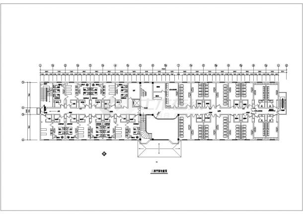 苏州某临街2600平米5层框混结构洗浴中心平面装修设计CAD图纸-图一