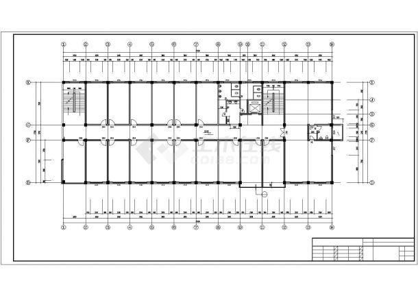 四层局部五层办公楼建筑设计施工cad图纸，共十三张-图二