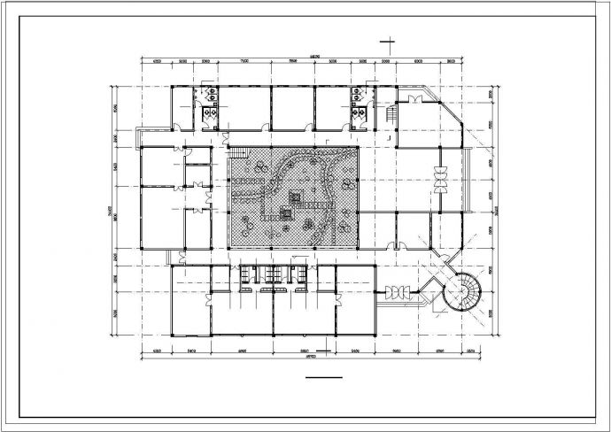 3层幼儿园及社区服务中心建筑施工cad图，共五张_图1