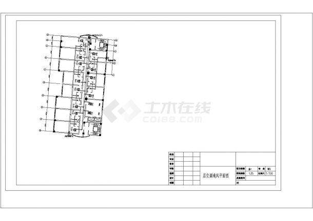 锦州宾馆空调平面设计cad施工图纸-图二