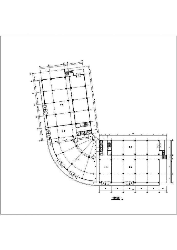 1.4万平米18层L型框架结构商务酒店平立面设计CAD图纸_图1