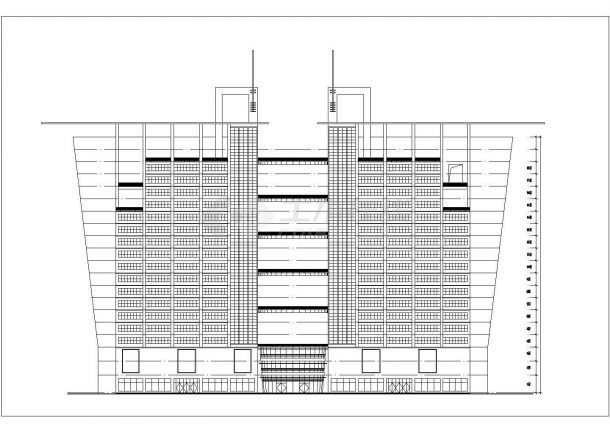 1.4万平米18层L型框架结构商务酒店平立面设计CAD图纸-图二