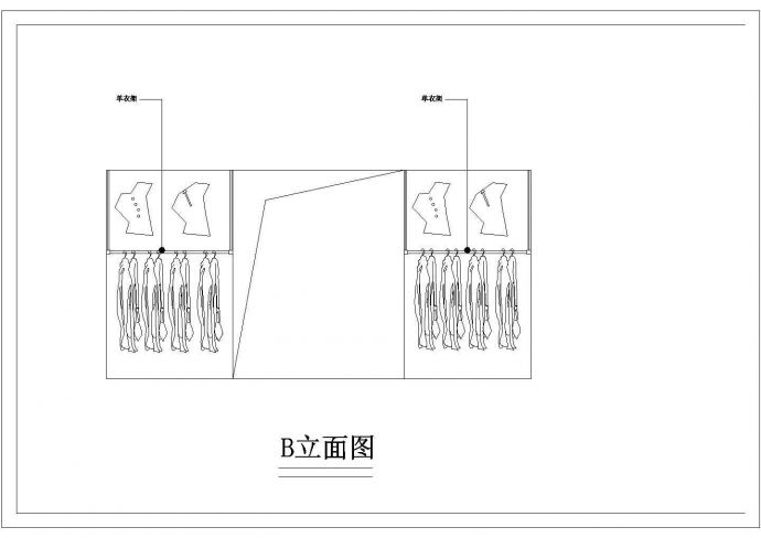 某建筑面积38平方米简单服装店装修设计cad施工图纸_图1