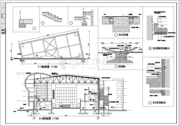某局部三层体育会所建筑施工图（长96.2米 宽30.3）-图二