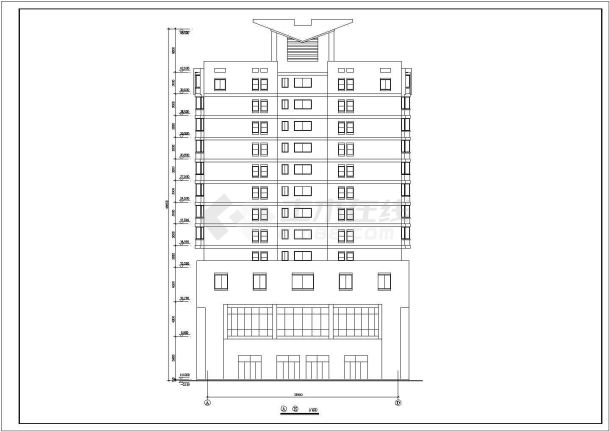 1.1万平米12层框架结构商住公寓楼平立剖面设计CAD图纸（1-3层商用）-图一