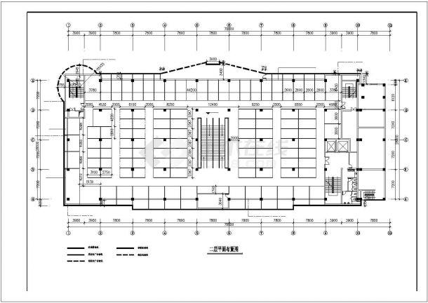 1.2万平米6层钢框架结构服装城全套结构设计CAD图纸-图二
