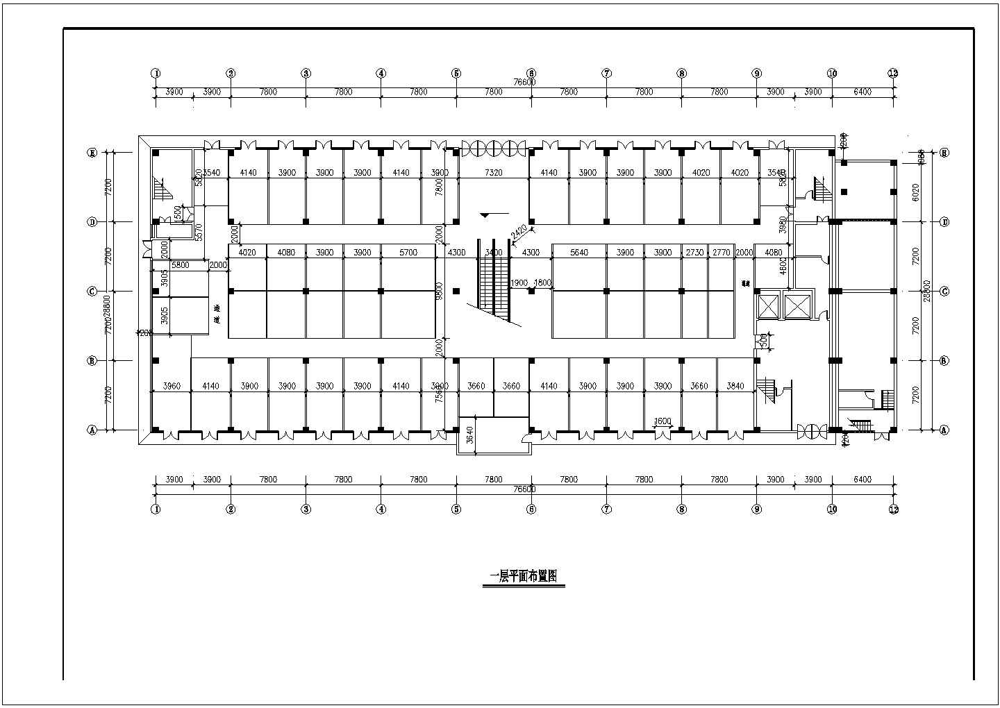 1.2万平米6层钢框架结构服装城全套结构设计CAD图纸