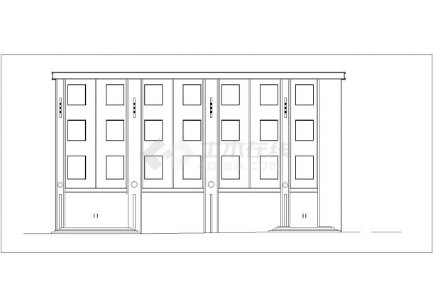 2200平米4层混合结构假日宾馆平立剖面设计CAD图纸-图二