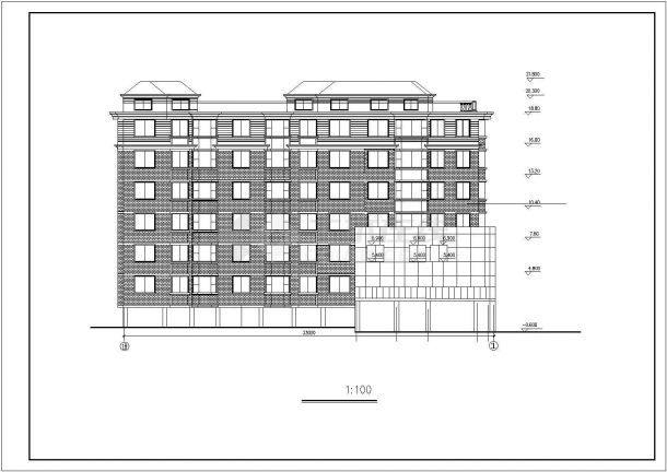 珲春市某社区6层混合结构住宅楼全套建筑设计CAD图纸（含架空层）-图一